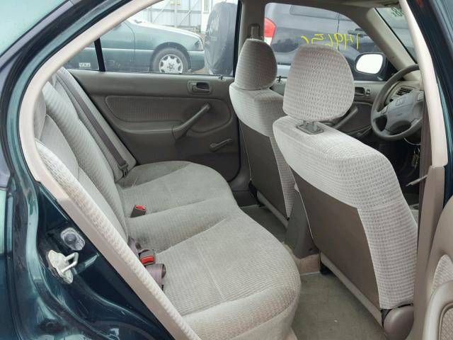 2HGEJ6617YH544963 - 2000 HONDA CIVIC BASE GREEN photo 6