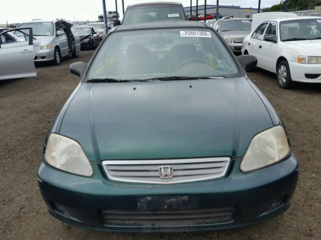 2HGEJ6617YH544963 - 2000 HONDA CIVIC BASE GREEN photo 9