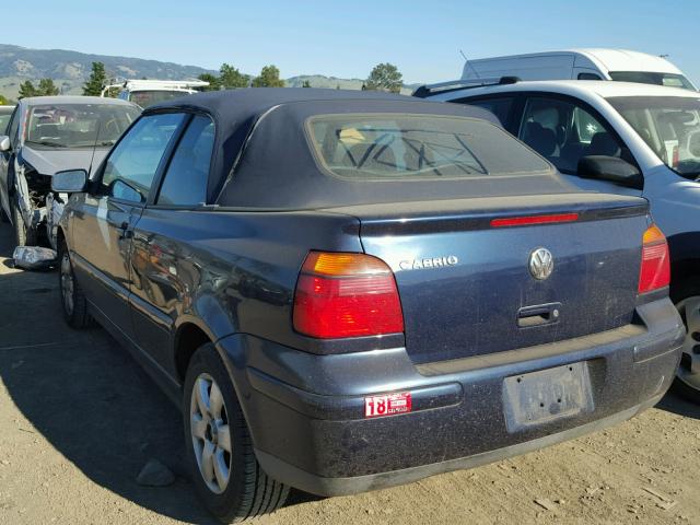 3VWDC21V31M809664 - 2001 VOLKSWAGEN CABRIO GLX 蓝色 照片 3