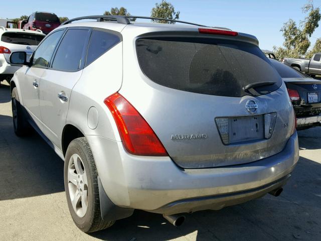 JN8AZ08TX5W320198 - 2005 NISSAN MURANO SL SILVER photo 3