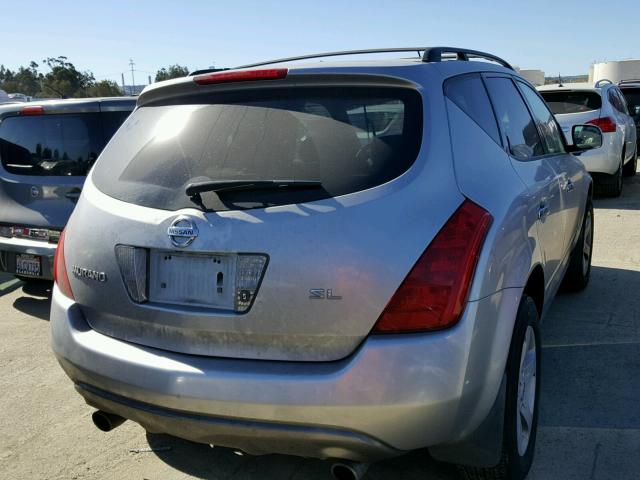 JN8AZ08TX5W320198 - 2005 NISSAN MURANO SL SILVER photo 4