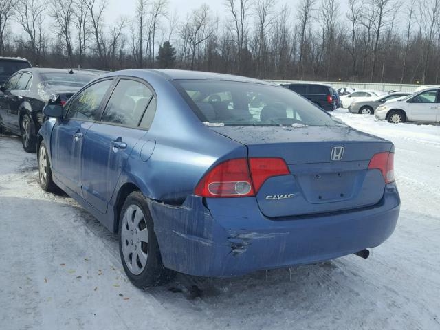 2HGFA16567H509100 - 2007 HONDA CIVIC LX BLUE photo 3