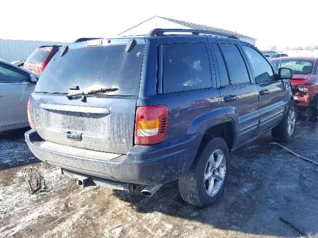 1J8GW58J22C140293 - 2002 JEEP GRAND CHER BLUE photo 4