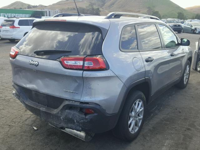 1C4PJLAB5GW184470 - 2016 JEEP CHEROKEE S GRAY photo 4