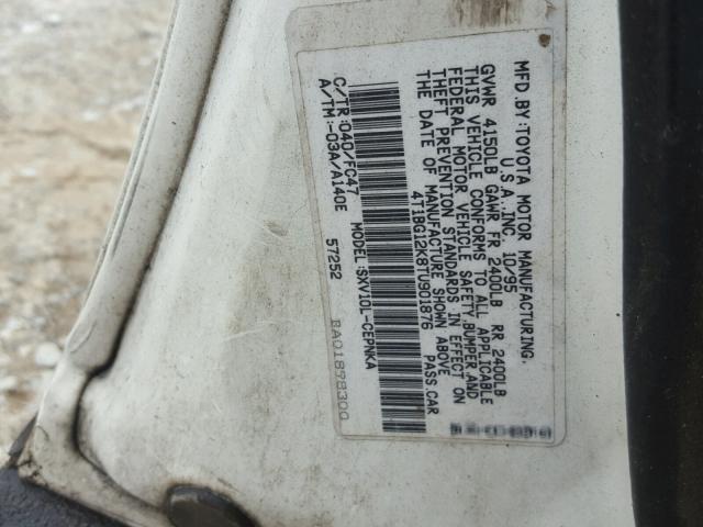 4T1BG12K8TU901876 - 1996 TOYOTA CAMRY DX WHITE photo 10