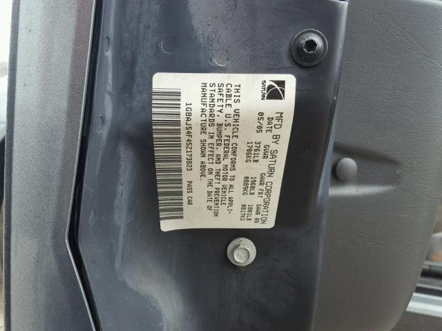 1G8AJ54F45Z173823 - 2005 SATURN ION LEVEL SILVER photo 10