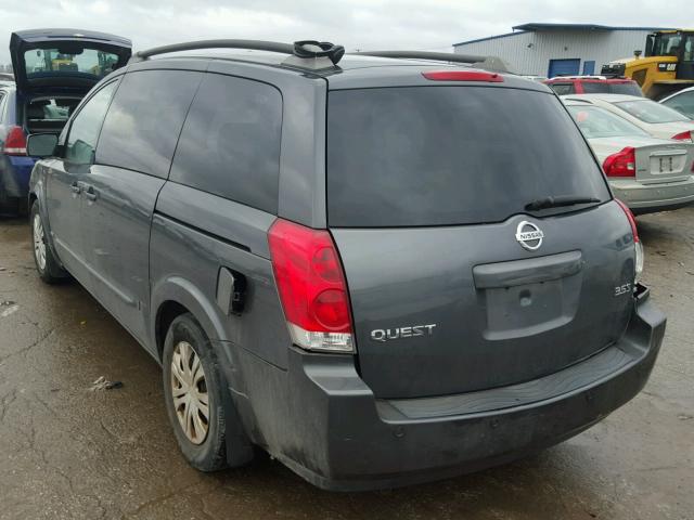 5N1BV28U36N112201 - 2006 NISSAN QUEST S GRAY photo 3