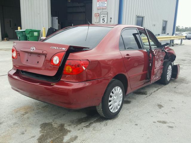 1NXBR32E83Z067009 - 2003 TOYOTA COROLLA CE RED photo 4