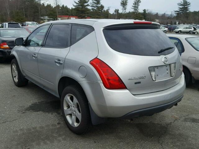 JN8AZ08WX5W441193 - 2005 NISSAN MURANO SL SILVER photo 3