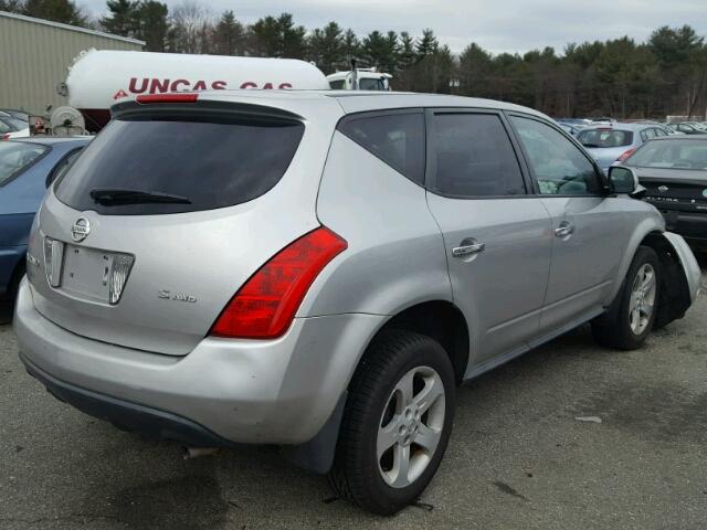 JN8AZ08WX5W441193 - 2005 NISSAN MURANO SL SILVER photo 4