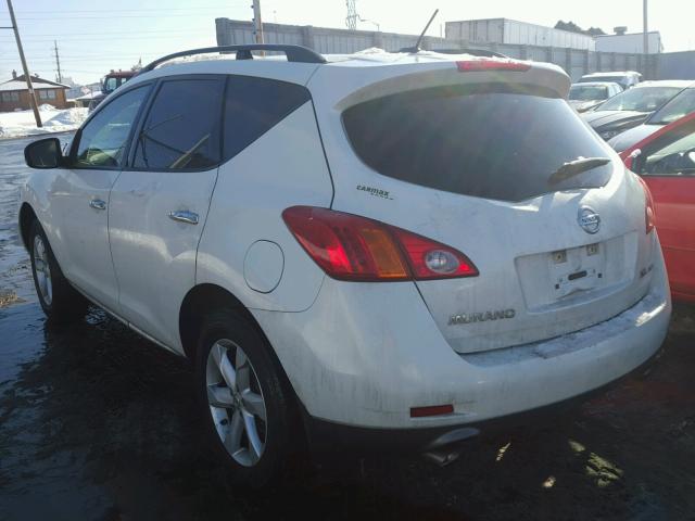 JN8AZ18W59W137586 - 2009 NISSAN MURANO S WHITE photo 3