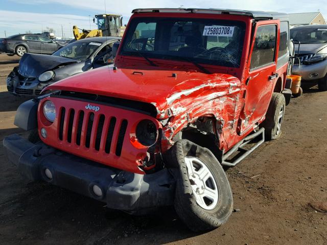 1C4AJWAG9EL319239 - 2014 JEEP WRANGLER S RED photo 2