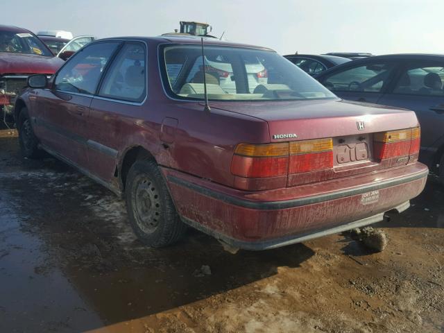 1HGCB7259MA024694 - 1991 HONDA ACCORD LX BURGUNDY photo 3