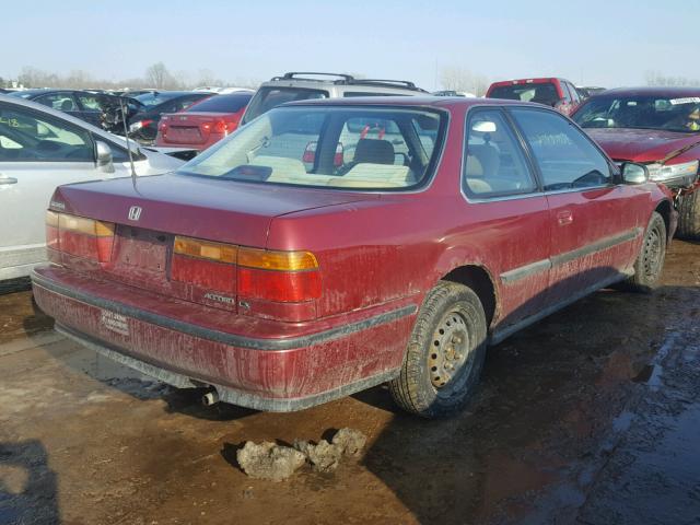 1HGCB7259MA024694 - 1991 HONDA ACCORD LX BURGUNDY photo 4