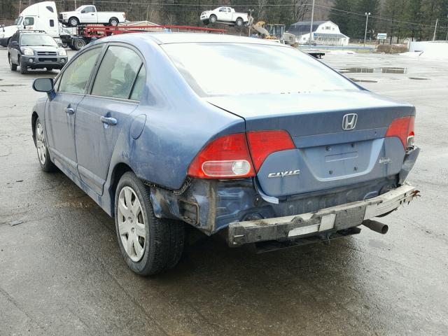 2HGFA16528H522332 - 2008 HONDA CIVIC LX BLUE photo 3