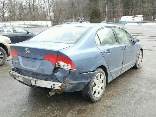 2HGFA16528H522332 - 2008 HONDA CIVIC LX BLUE photo 4