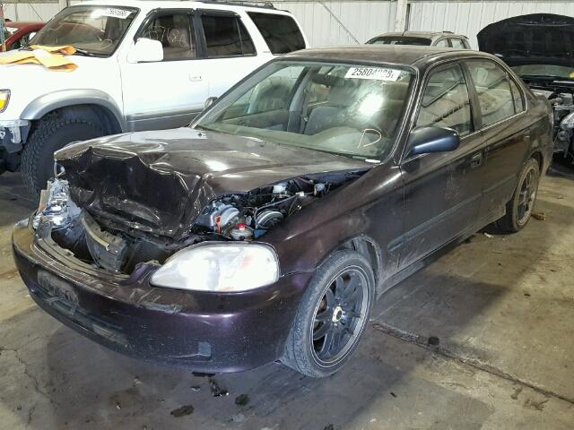 2HGEJ6672YH600361 - 2000 HONDA CIVIC LX PURPLE photo 2