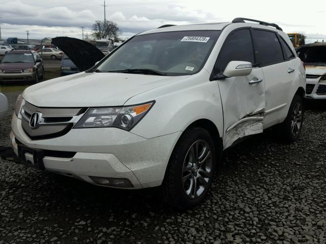 2HNYD28639H512169 - 2009 ACURA MDX TECHNO WHITE photo 2