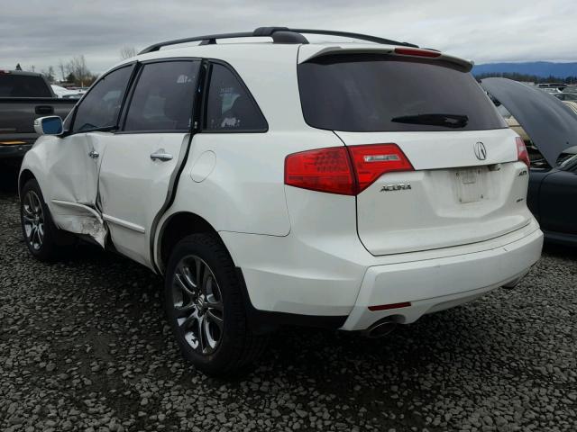 2HNYD28639H512169 - 2009 ACURA MDX TECHNO WHITE photo 3