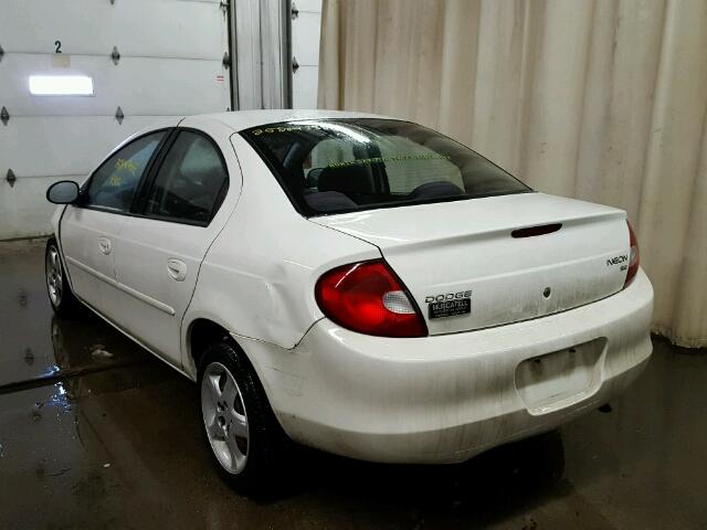 1B3ES46C72D634038 - 2002 DODGE NEON SE WHITE photo 3