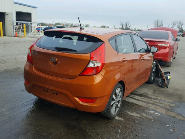 KMHCU5AE7FU226056 - 2015 HYUNDAI ACCENT GLS ORANGE photo 4