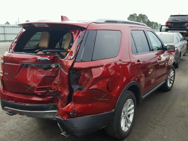 1FM5K7D88GGB92676 - 2016 FORD EXPLORER X RED photo 4