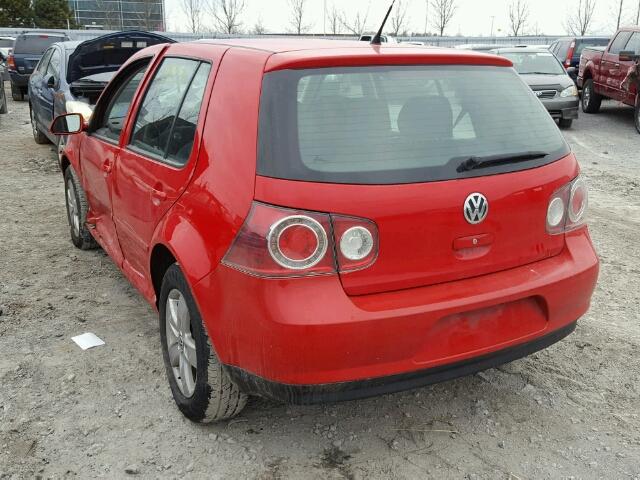 9BWEL41J594016184 - 2009 VOLKSWAGEN CITY GOLF RED photo 3