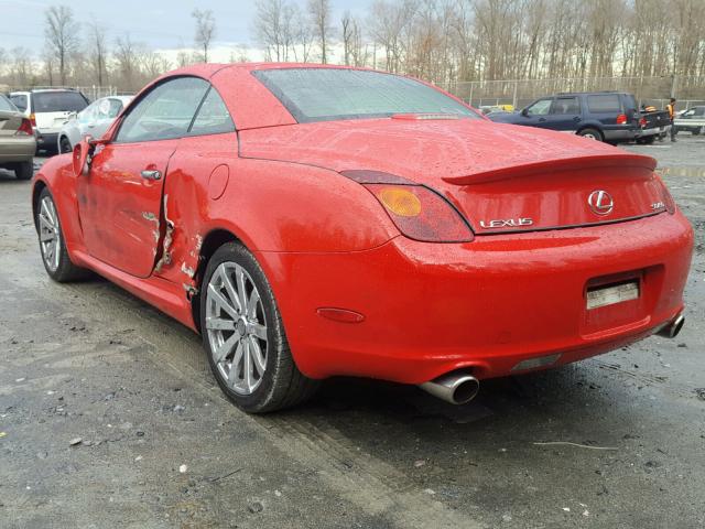 JTHFN48Y220017770 - 2002 LEXUS SC 430 RED photo 3