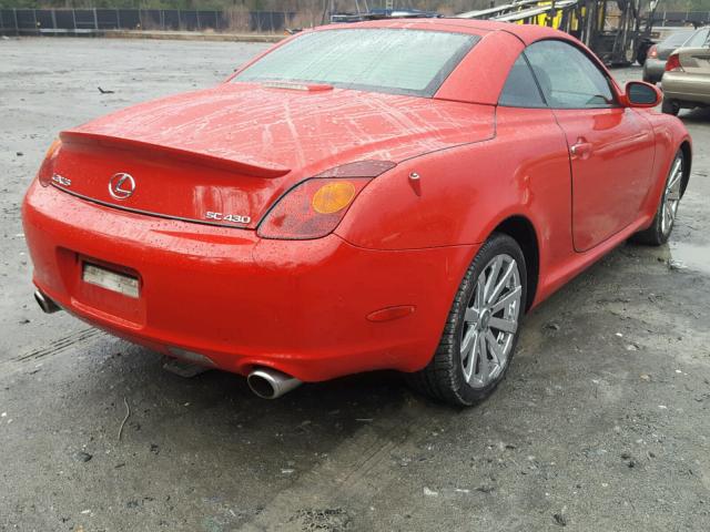 JTHFN48Y220017770 - 2002 LEXUS SC 430 RED photo 4