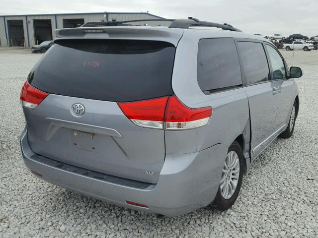 5TDYK3DC1CS205086 - 2012 TOYOTA SIENNA XLE SILVER photo 4