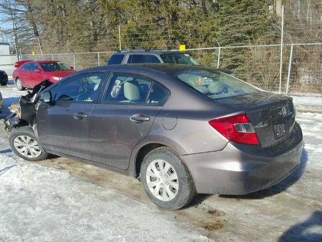 2HGFB2F50CH606077 - 2012 HONDA CIVIC LX BROWN photo 3