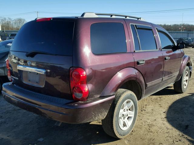 1D4HD48N45F540411 - 2005 DODGE DURANGO SL BURGUNDY photo 4