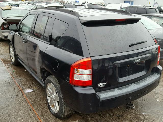 1J8FT47W77D200341 - 2007 JEEP COMPASS BLACK photo 3