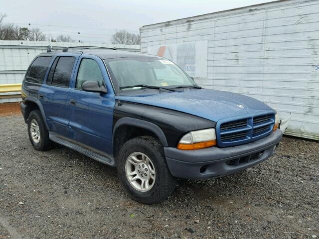 1D4HS38N13F626191 - 2003 DODGE DURANGO SP BLUE photo 1