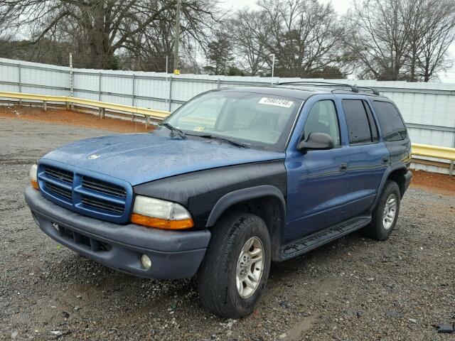 1D4HS38N13F626191 - 2003 DODGE DURANGO SP BLUE photo 2