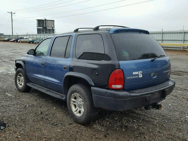 1D4HS38N13F626191 - 2003 DODGE DURANGO SP BLUE photo 3