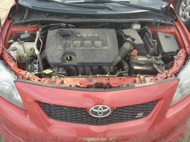 2T1BU4EE9AC362683 - 2010 TOYOTA COROLLA BA RED photo 7