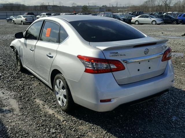 3N1AB7AP9EL665690 - 2014 NISSAN SENTRA S SILVER photo 3