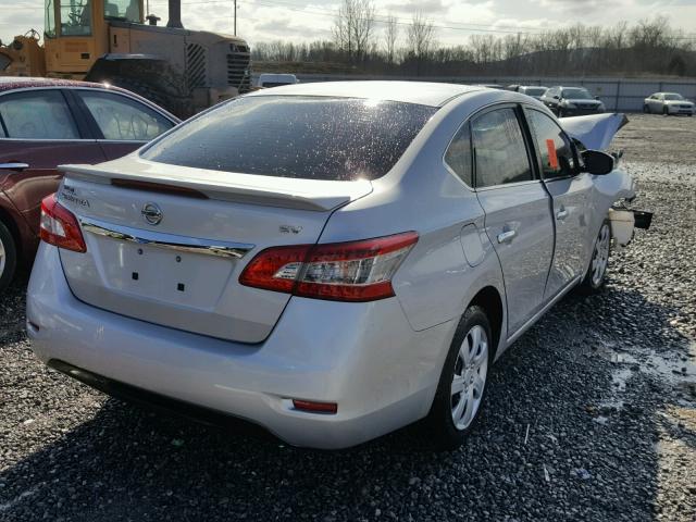 3N1AB7AP9EL665690 - 2014 NISSAN SENTRA S SILVER photo 4