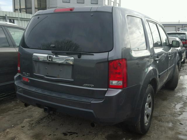 5FNYF4H27AB032784 - 2010 HONDA PILOT LX GRAY photo 4