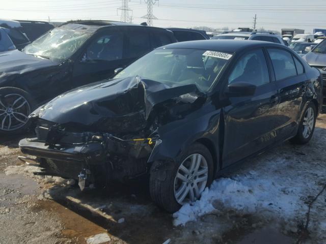 3VW2K7AJXFM355005 - 2015 VOLKSWAGEN JETTA BASE BLACK photo 2