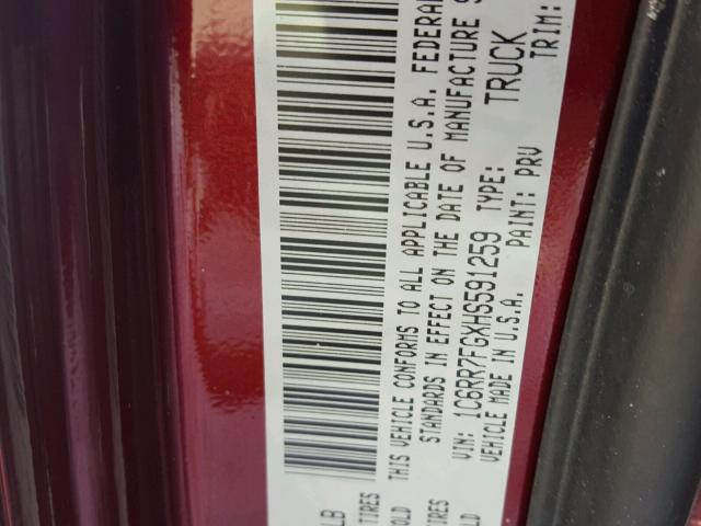 1C6RR7FGXHS591259 - 2017 RAM 1500 ST RED photo 10