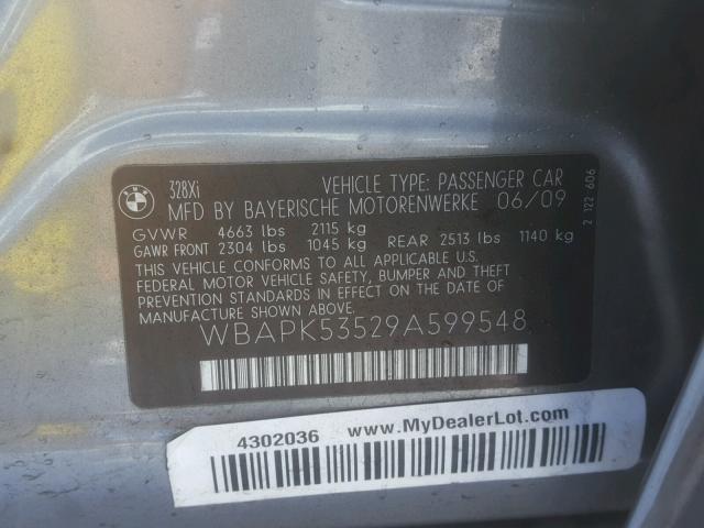 WBAPK53529A599548 - 2009 BMW 328 XI SUL GRAY photo 10