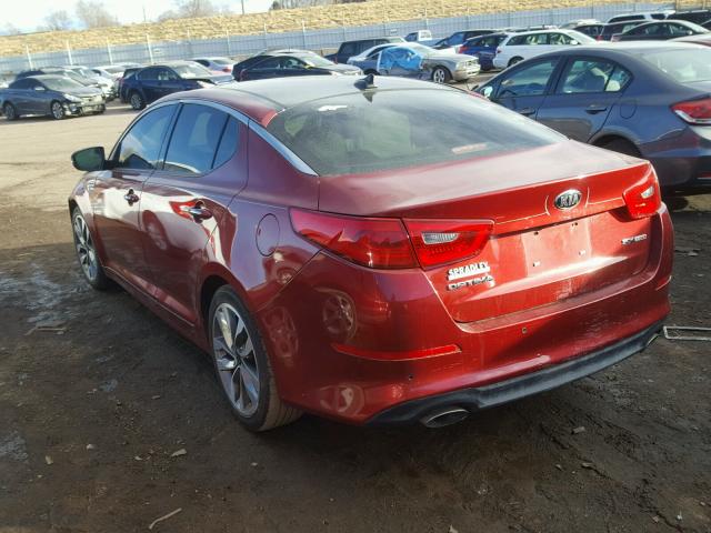 5XXGR4A60EG346733 - 2014 KIA OPTIMA SX RED photo 3