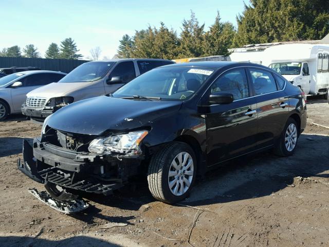 1N4AB7AP1DN907597 - 2013 NISSAN SENTRA S BLACK photo 2