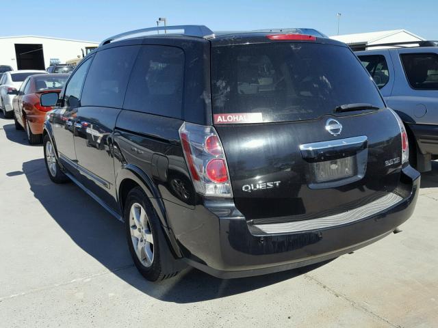 5N1BV28U48N113585 - 2008 NISSAN QUEST S BLACK photo 3