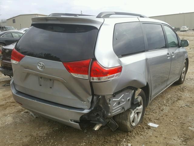 5TDKK3DC0DS395115 - 2013 TOYOTA SIENNA LE SILVER photo 4