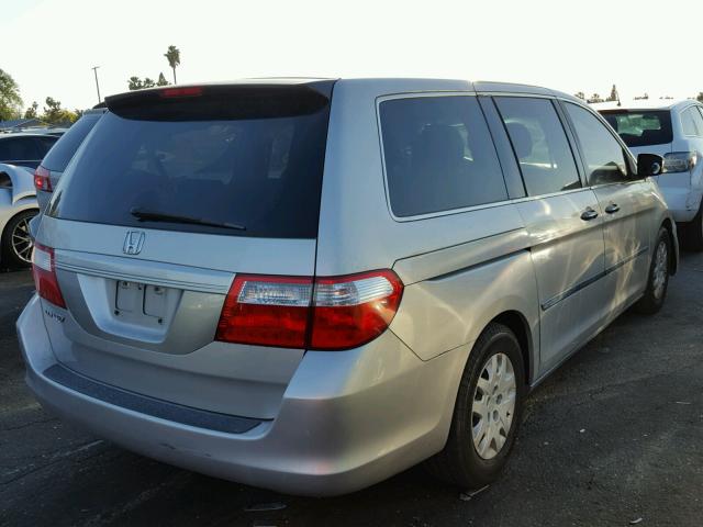 5FNRL38256B087135 - 2006 HONDA ODYSSEY LX SILVER photo 4