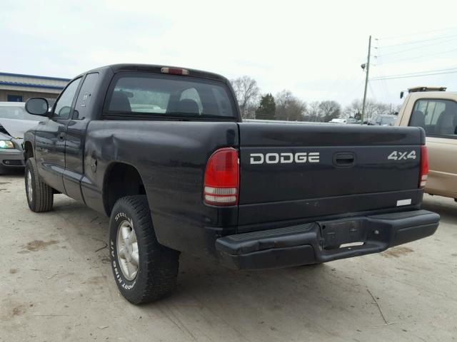 1B7GG22X4YS529936 - 2000 DODGE DAKOTA BLACK photo 3