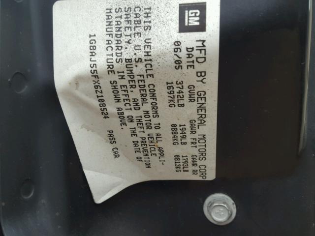 1G8AJ55FX6Z108524 - 2006 SATURN ION LEVEL 黑色 照片 10